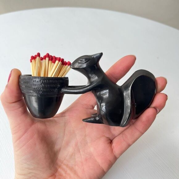 Crate & Barrel Antiqued Solid Brass Squirrel & Acorn Votive Holder - Picture 6 of 9